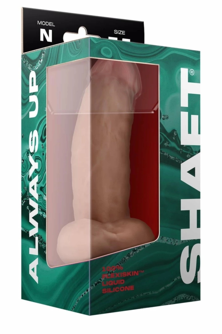 SHAFT Model N 7.5" Liquid Silicone Pine – anatomiczny, dwuwarstwowy model z przyssawką, Flexiskin™