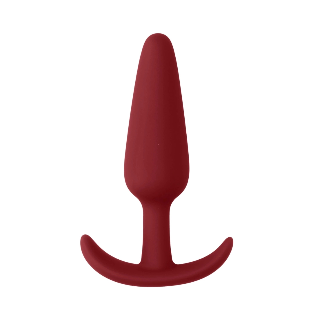 Shots Toys Korek anatomiczny cienki silikonowy czarny – smukły model z podstawą