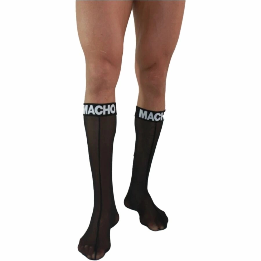 MACHO Skarpetki półprzezroczyste czarne One Size, elastyczna mieszanka, nowoczesny design