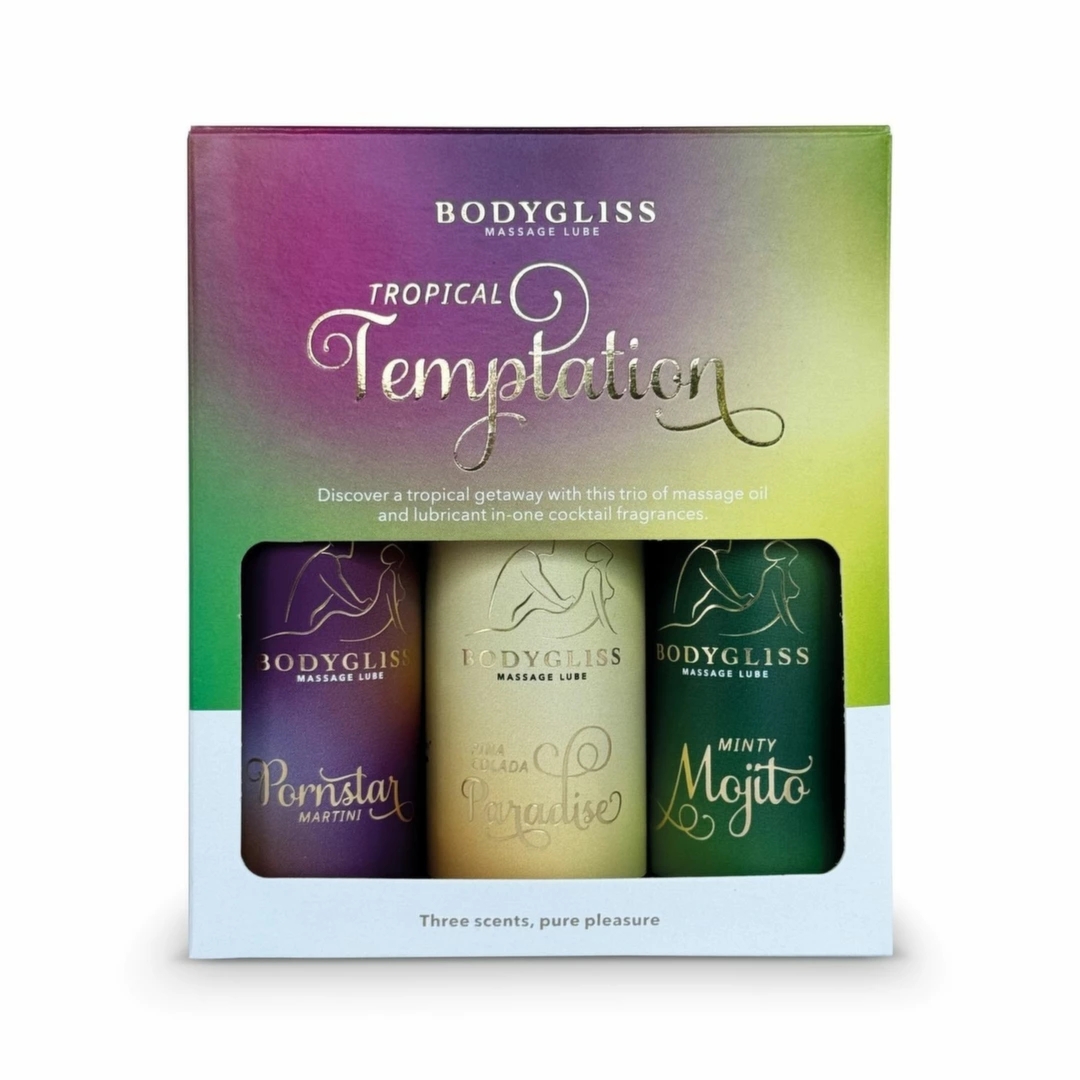 BodyGliss Travel Edition 3x50ml – zestaw lubrykantów tropikalnych, Minty Mojito, Pina Colada