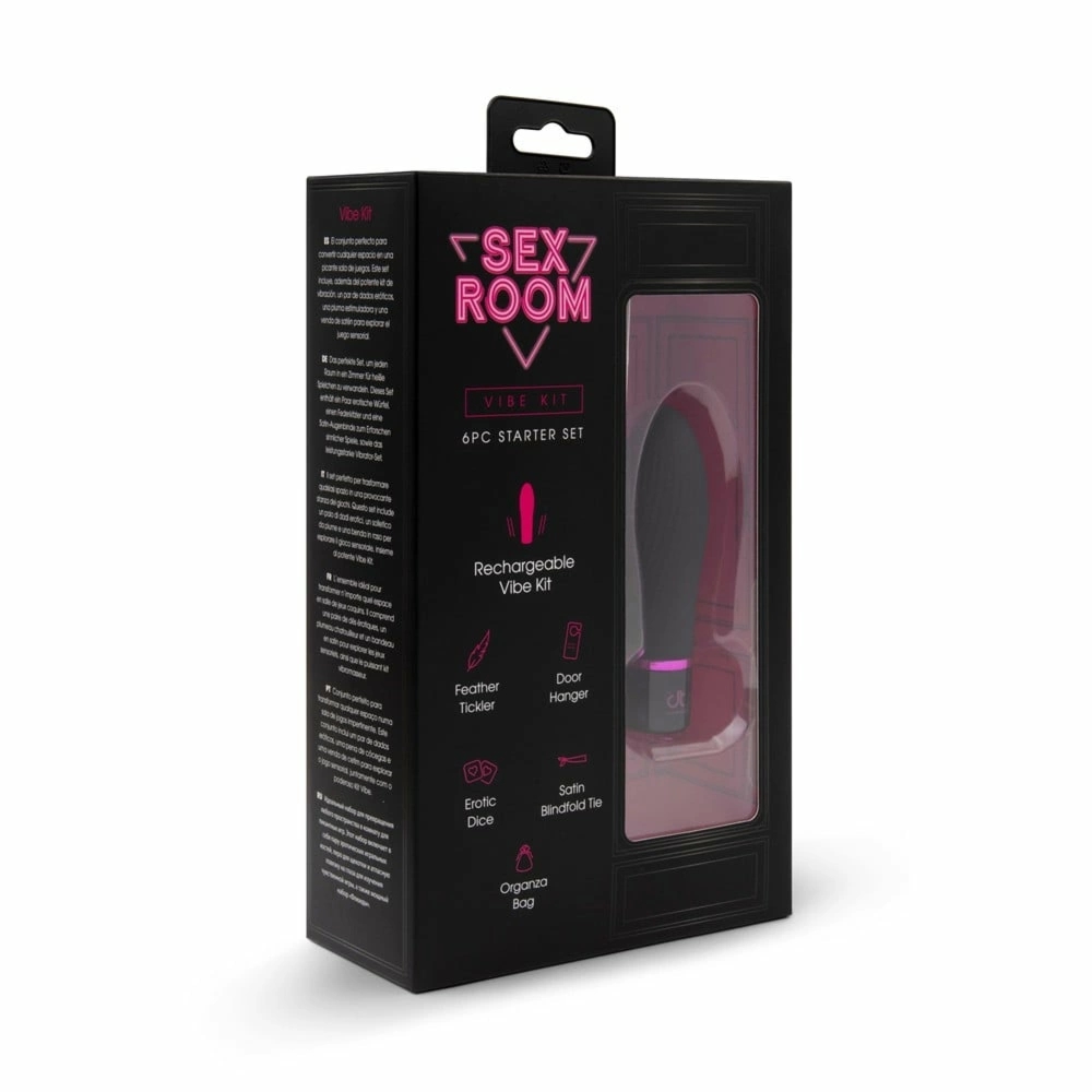 SEX ROOM Zestaw Vibe Kit – wielofunkcyjny zestaw z wibratorem USB, akcesoria sensoryczne