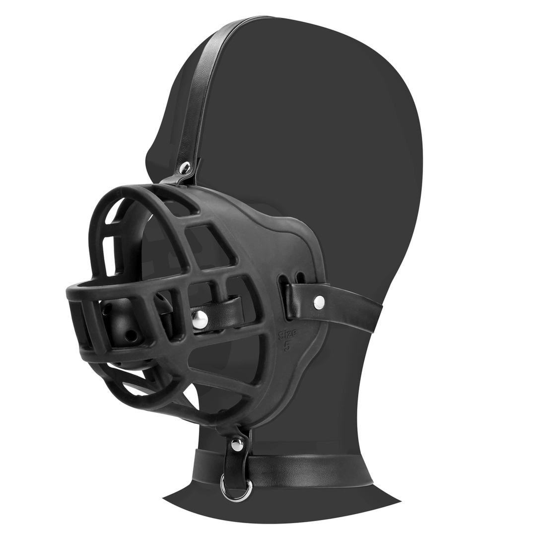 Ouch! Muzzle Black system z wyjmowaną kulką, regulowany pasek, uniwersalny rozmiar
