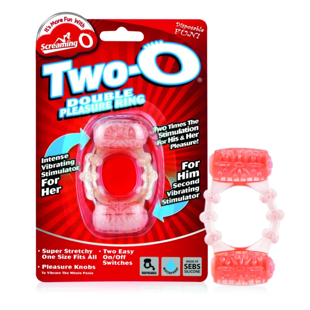 The Screaming O Two-O – silikonowy pierścień z dwoma systemami wibracji, jednorazowy