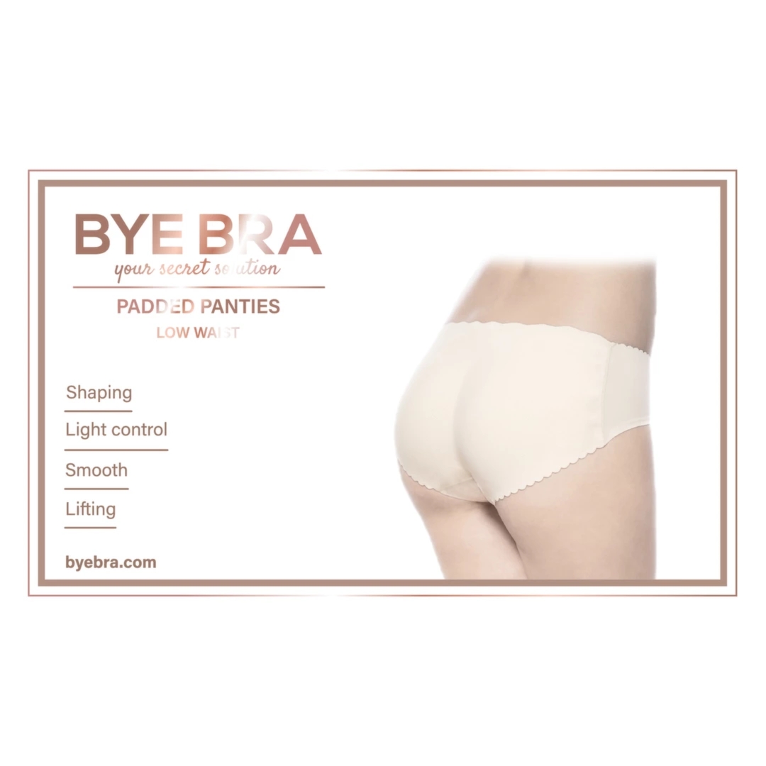 Bye Bra Padded Panties S Nude – majtki modelujące z pianką, niski stan, beżowe