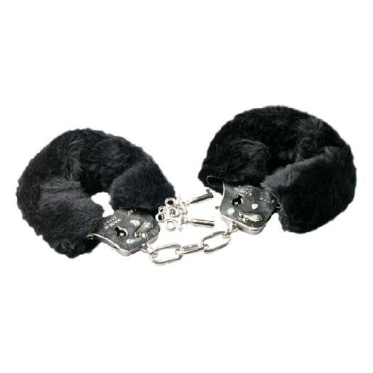 SexShop - Handcuffs Black – Klasyczne kajdanki z futerkiem
