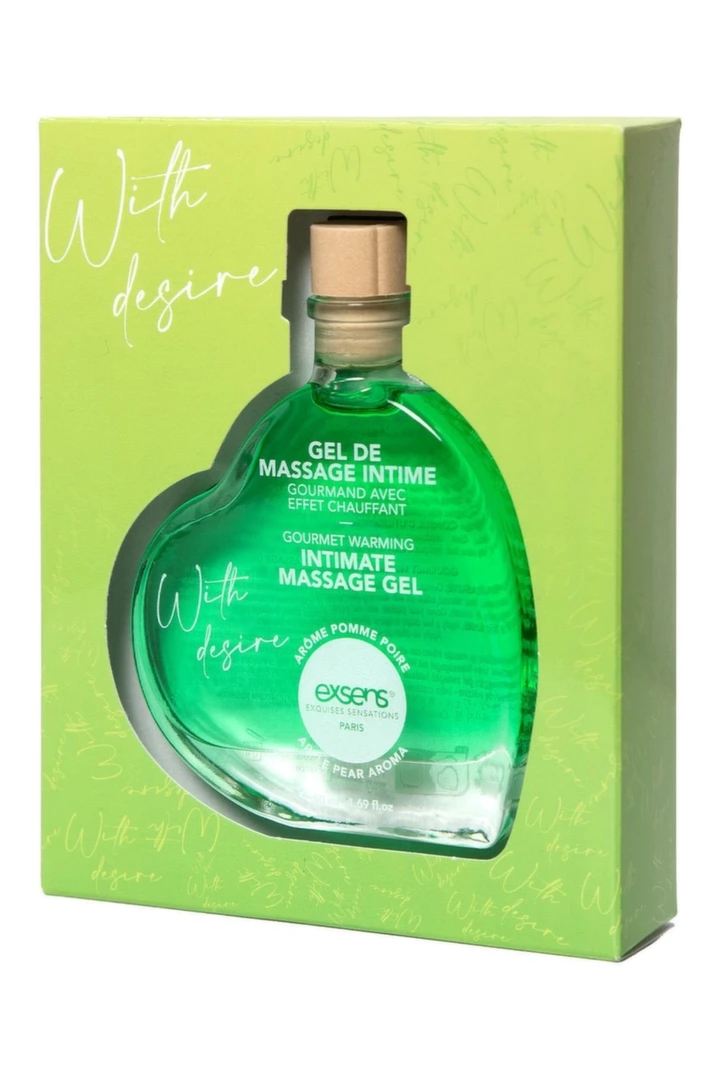 EXSENS With Desire żel do masażu jabłko-gruszka 50ml – efekt rozgrzewający, naturalny