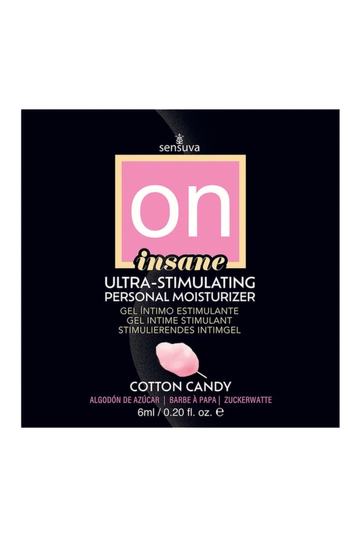 Sensuva ON Insane Ultra-Stimulating Cotton Candy żel intymny 6ml – nawilżający, bezzapachowy, wegański