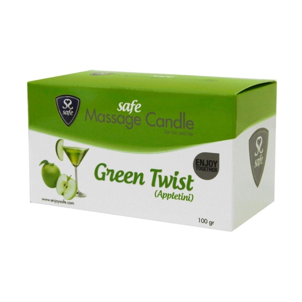 SexShop - Świeca do masażu - Safe Massage Candle Green Twist Appletini jabłka