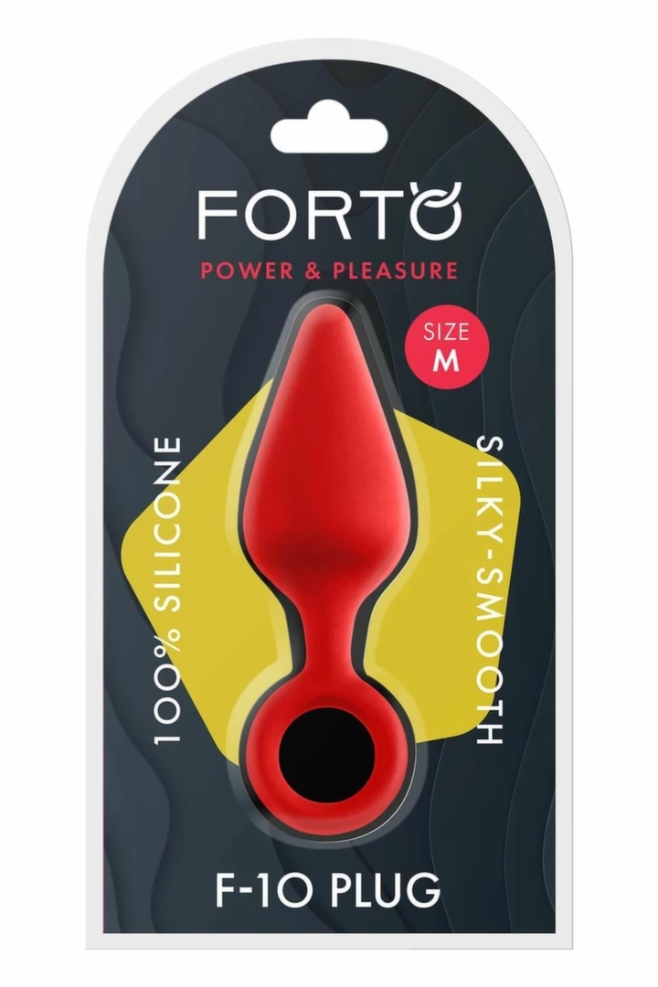 FORTO F-10 silikonowy korek z uchwytem, średni, czerwony, stożkowy, anatomiczny