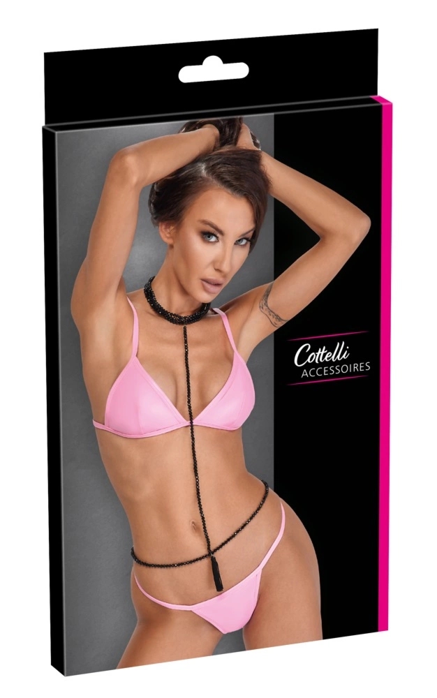 Cottelli Accessories naszyjnik trzyrzędowy z pereł, elastyczny łańcuszek, uniwersalny