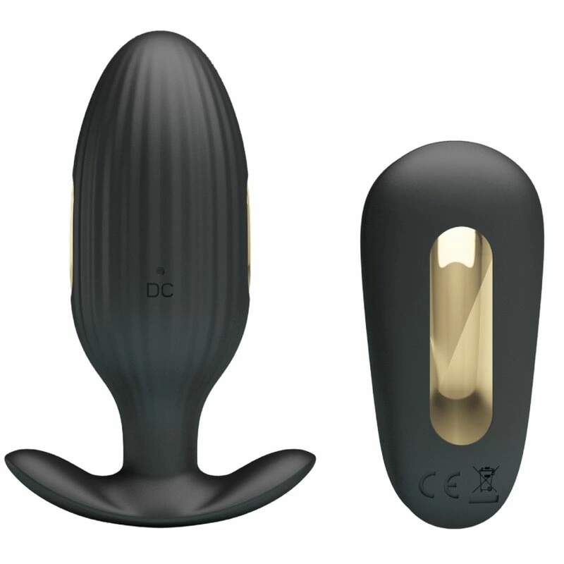 Pretty Love Kelly Plug Czarny – Wibrujący korek, USB, pilot, 7 trybów, 3 funkcje elektryczne