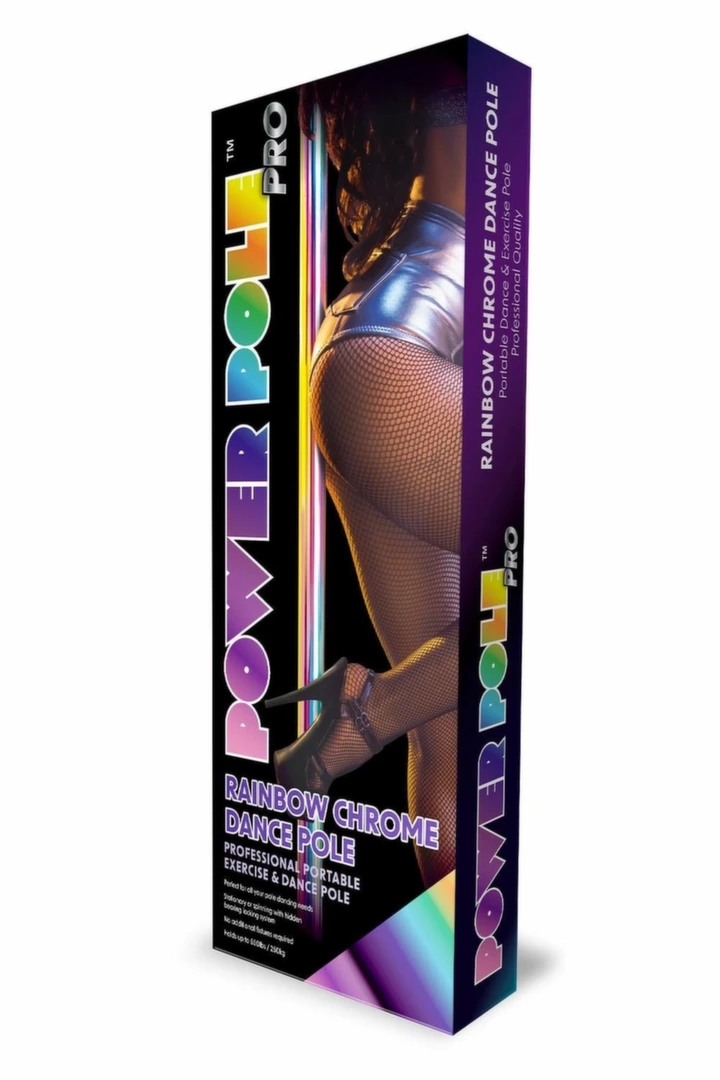 POWER POLE Rainbow Chrome – regulowany drążek taneczny profesjonalny, chromowany