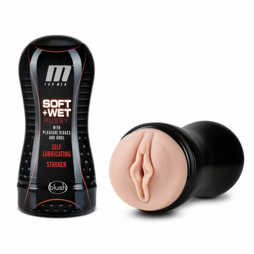 Blush M for Men Soft & Wet – Anatomiczna maszyna intymna z samonawilżającym systemem i regulacją ssania