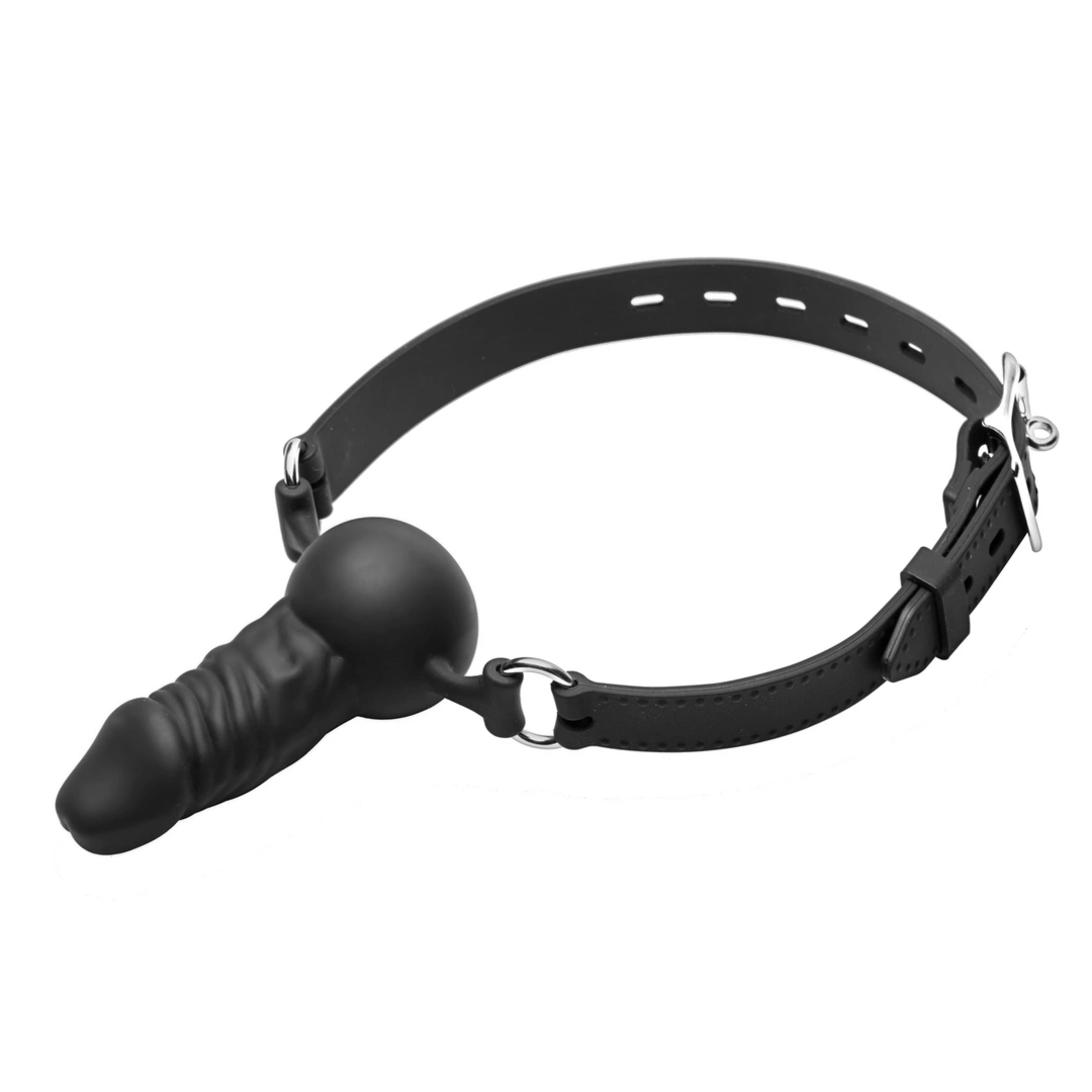 XR Brands silikonowy knebel na twarz z anatomicznym ustnikiem, regulowane paski i O-ringi