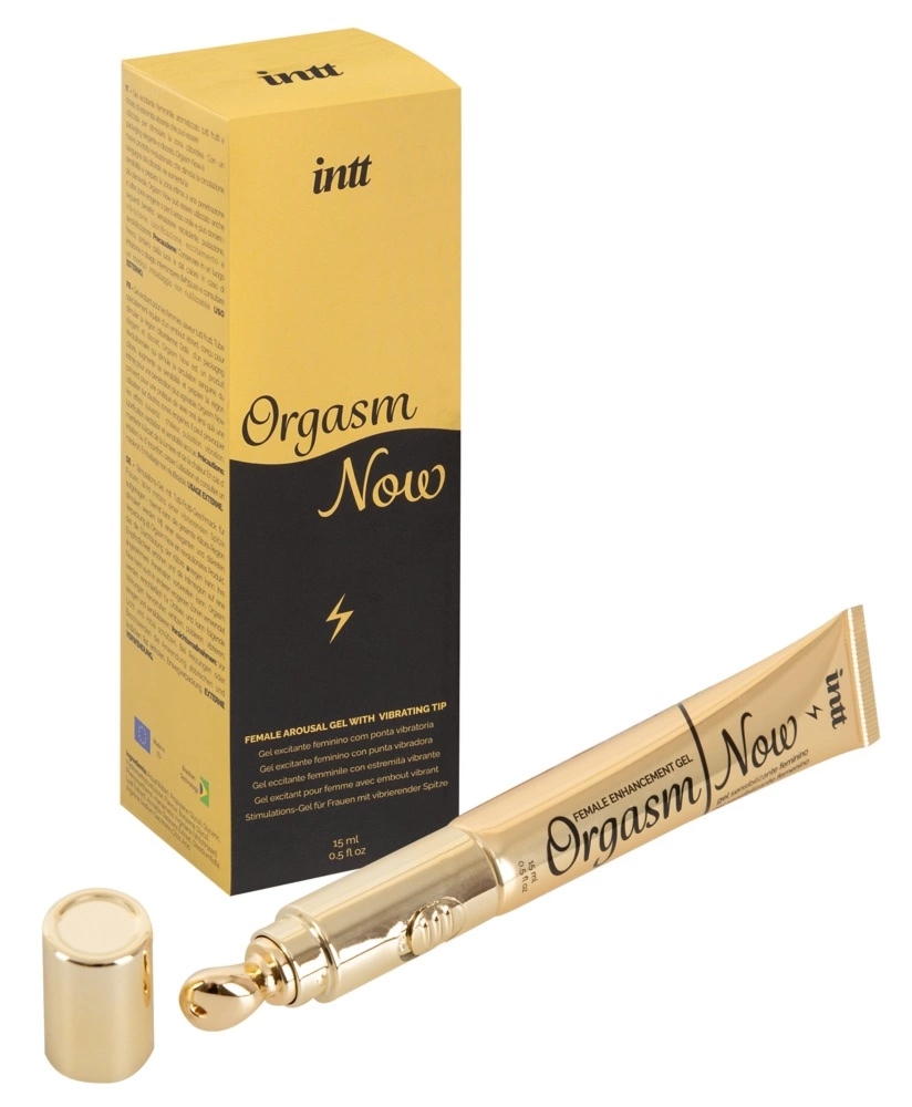 intt Orgasm Now 15ml – żel intymny z wibrującym aplikatorem, smak tutti-frutti, pielęgnacja zewnętrzna