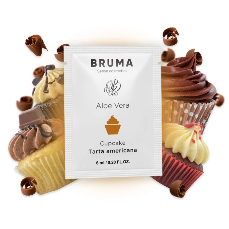 BRUMA Aloe Vera Żel nawilżający Cupcake 6ml, smakowy żel wodny z ekstraktem z aloesu