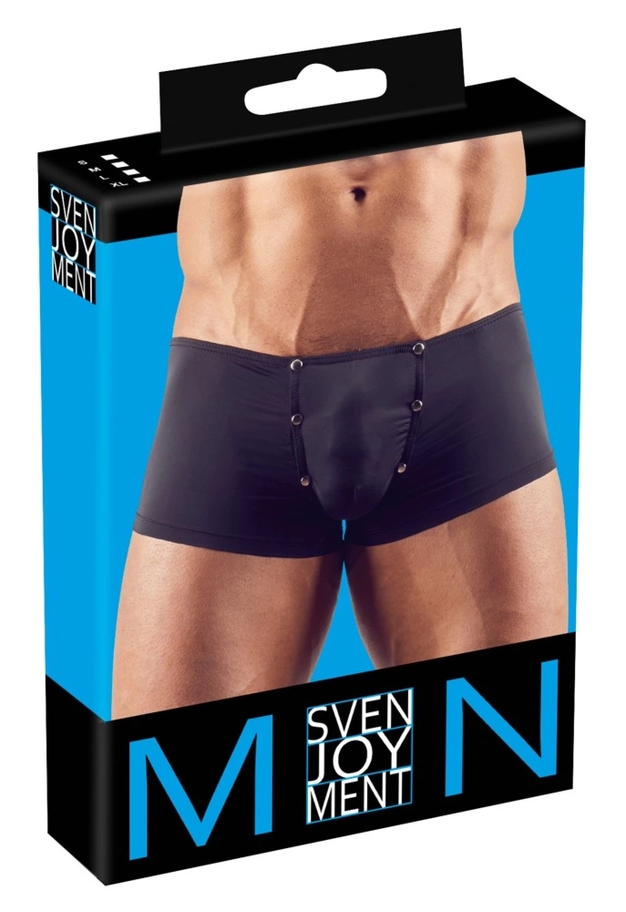 Svenjoyment Bokserki męskie XL czarne model z odpinaną kieszonką i przezroczystą tkaniną