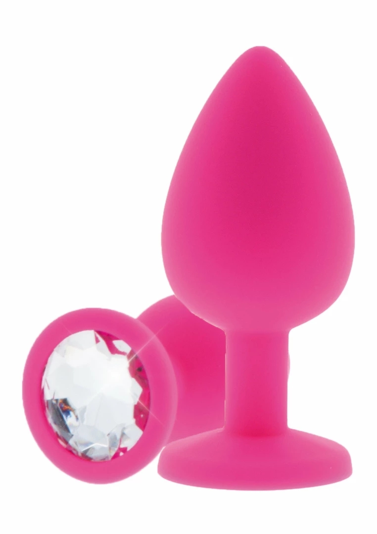 TOYJOY Diamond Booty Jewel Medium silikonowy model z kryształem, 7,5 cm, czarny