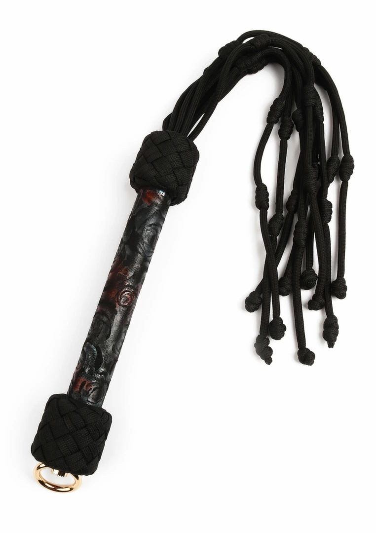 GEISHA Floral Jacquard Bloom Bud Flogger pleciony bat z satyną, kwiatowy wzór, 50 cm