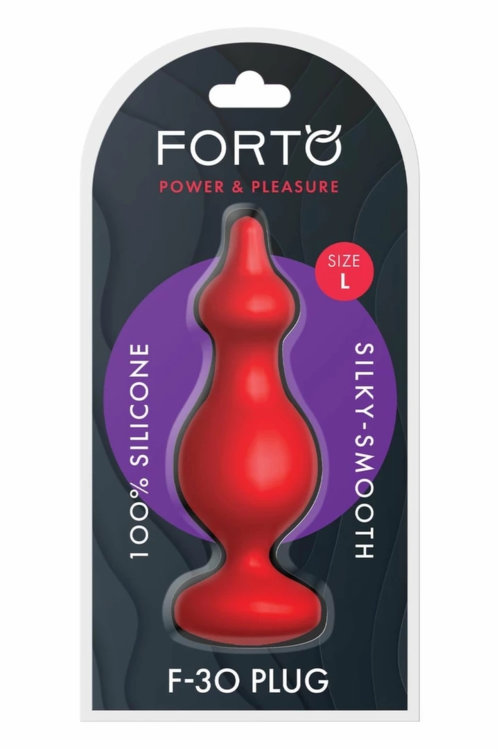 FORTO F-30 POINTER Large Red silikonowy model z koralikami, płaska podstawa, czerwony