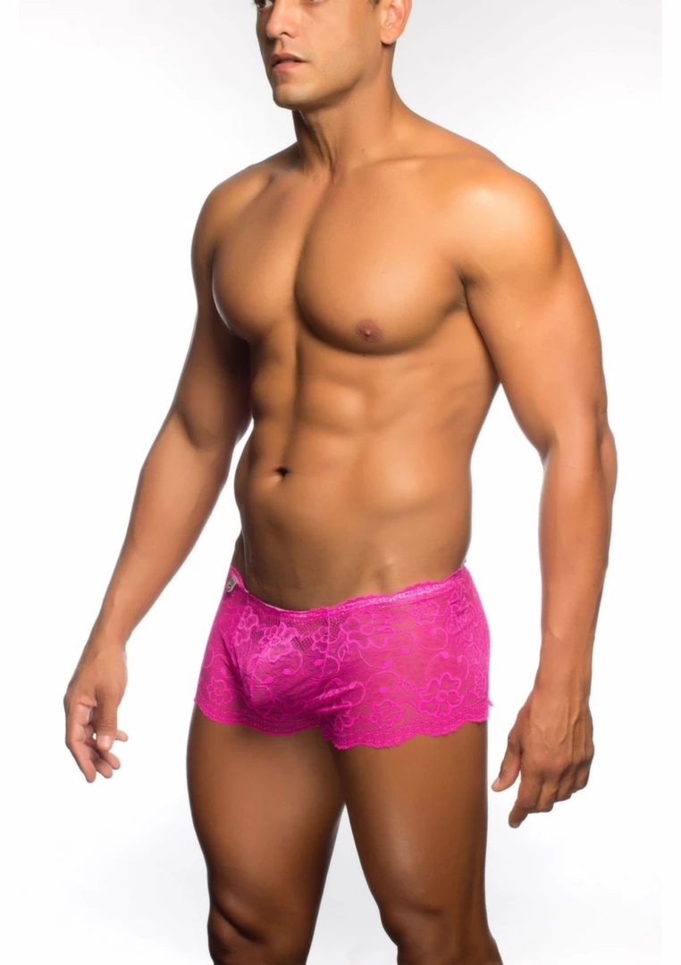 MOB Eroticwear Rose Lace Boy Short – koronkowe szorty męskie typu boy short, czarne