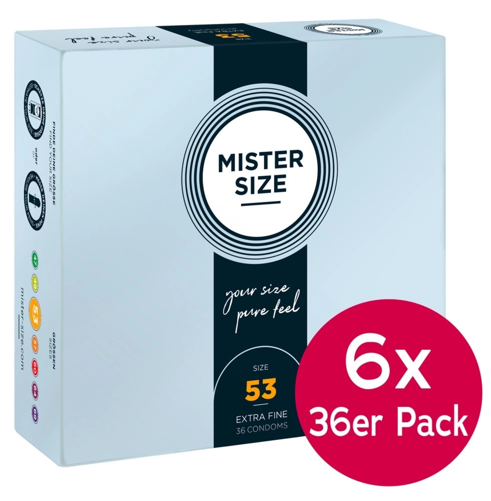 Mister Size 53mm ultracienkie prezerwatywy 36 sztuk, anatomiczne, lateks