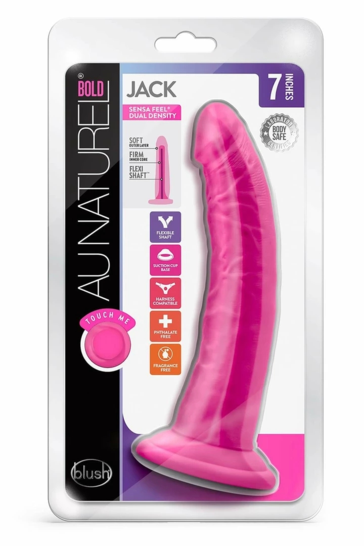 Blush Au Naturel Bold Jack 7” Pink model anatomiczny z przyssawką, Sensa Feel® dual density