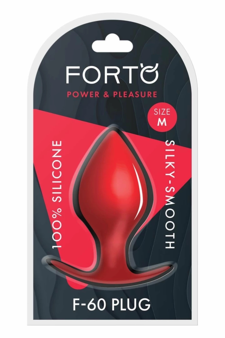 FORTO F-60 SPADE Medium Red silikonowy korek anatomiczny, anchor base, czerwony