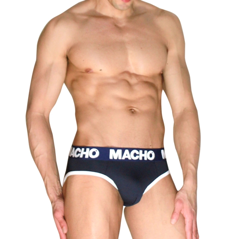 MACHO MCH008 Granatowe majtki męskie L – klasyczny krój, Lycra, anatomiczna miseczka push-up