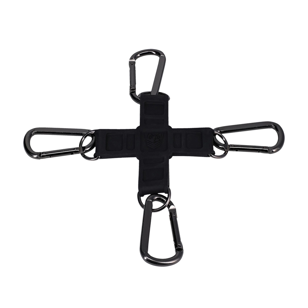 Doc Johnson Tactical Hogtie System Black, silikonowy regulator położenia z D-ringami