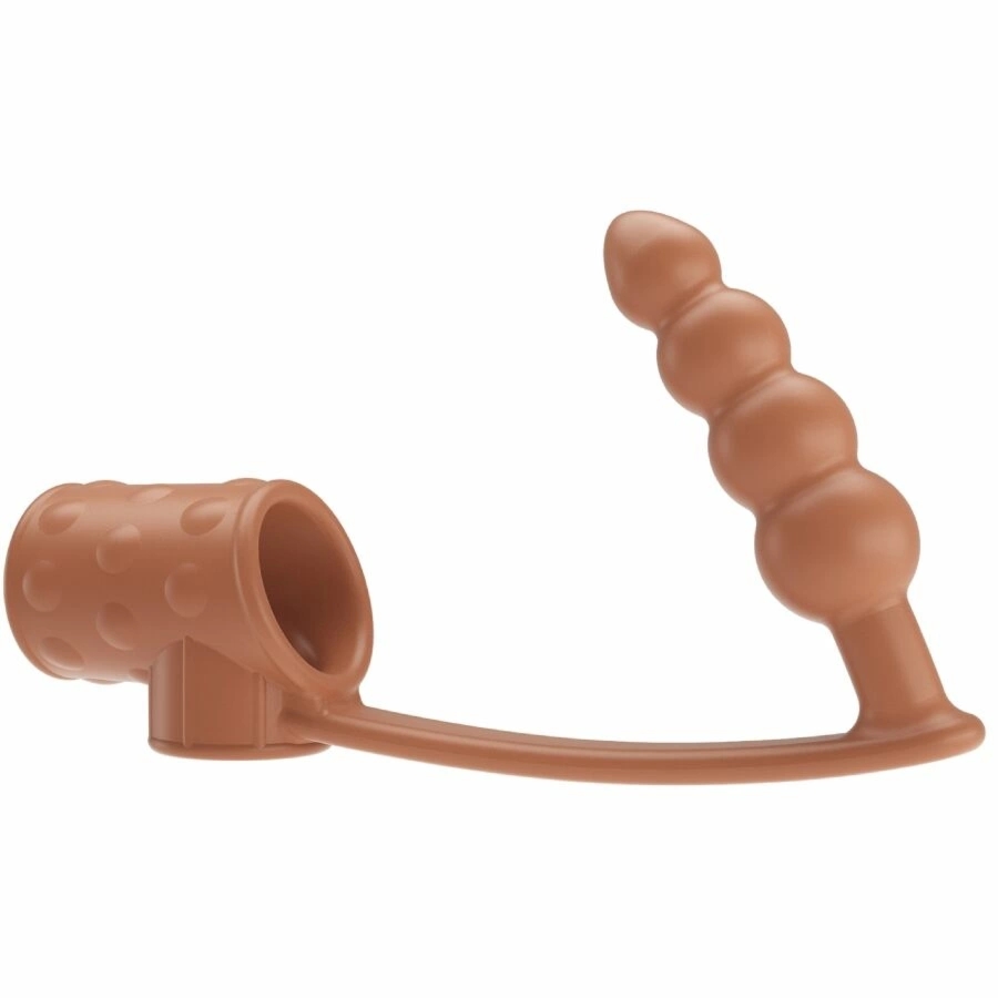 Pretty Love BI-026277MT – anatomiczny rękaw TPE z zatyczką analną i pierścieniem stabilizującym