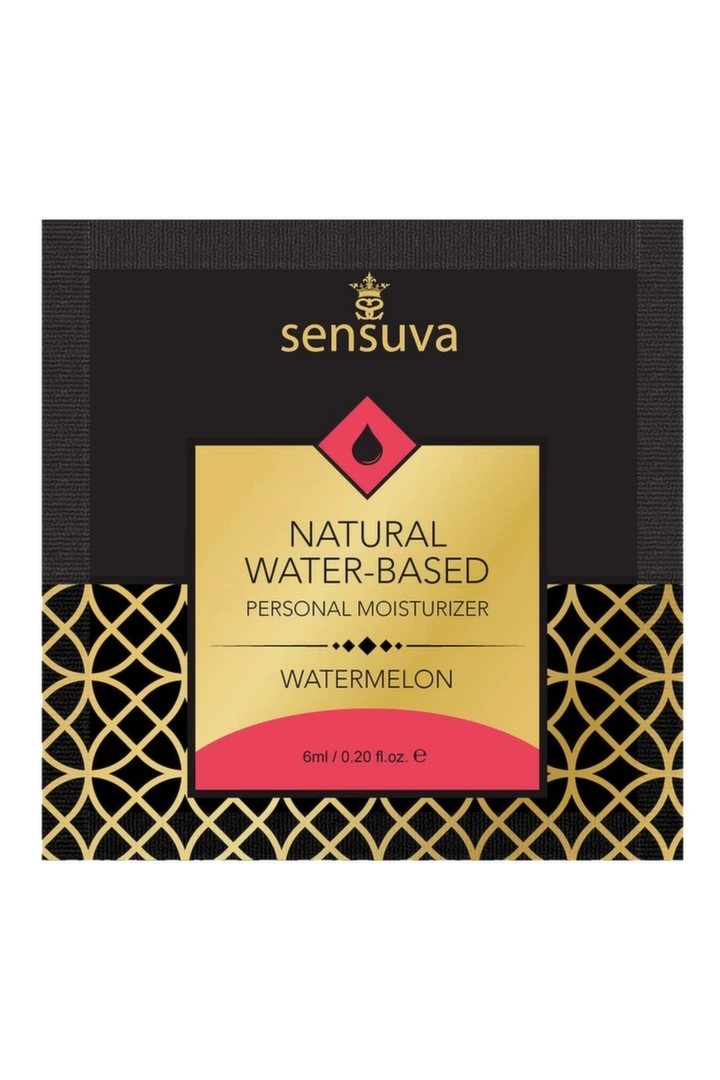 Sensuva Natural Water-Based Lubricant Arbuzowy 6 ml, wodny żel wegański, orzeźwiający aromat
