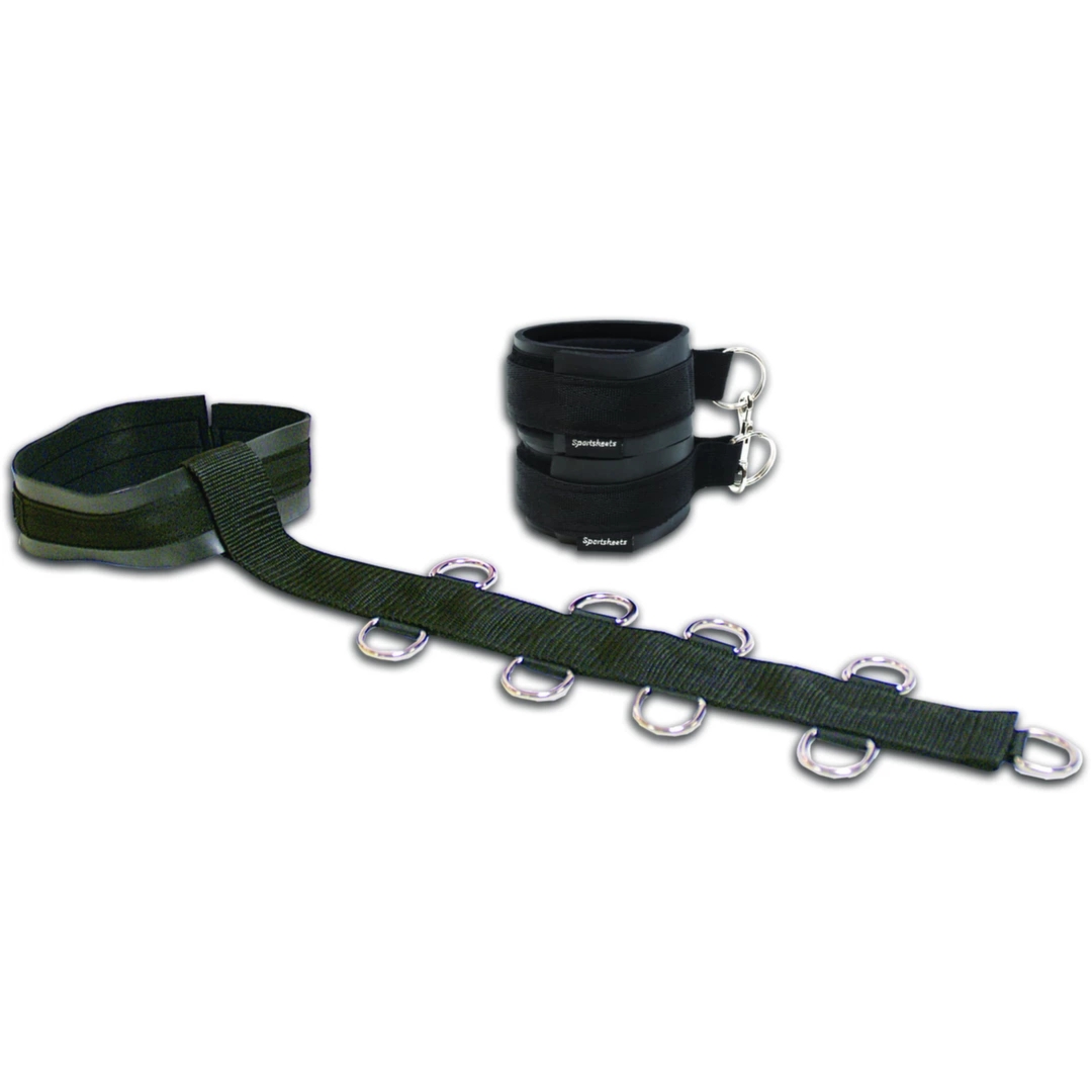 Sportsheets Neck & Wrist Restraint – neoprenowy zestaw z obrożą i kajdankami, regulowany, czarny