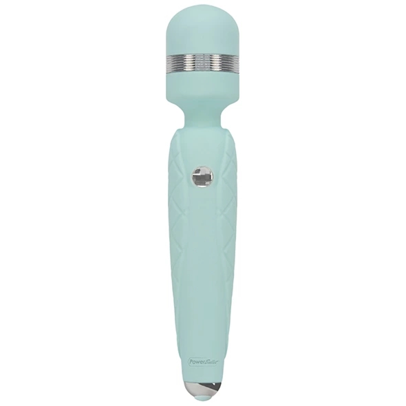 Pillow Talk Cheeky Teal masażer silikonowy USB z ergonomiczną rączką i kryształowym przyciskiem