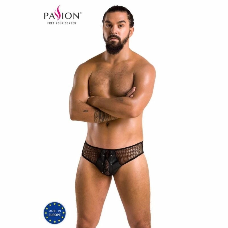 Passion Richard 035 slip męski czarny S/M – nowoczesna bielizna, certyfikat Oeko-Tex