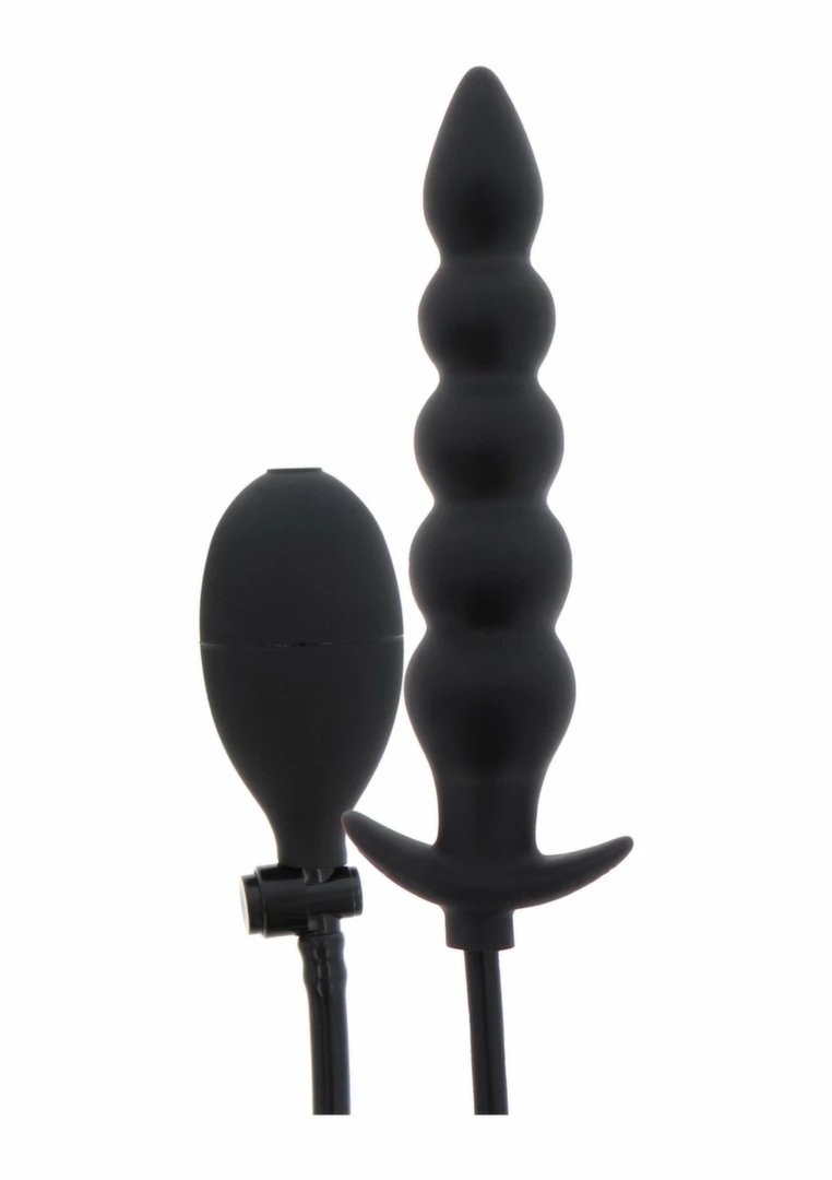 EXTREME Inflatable Ribbed Plug Advance silikonowy, pompowany model z żebrowaną powierzchnią