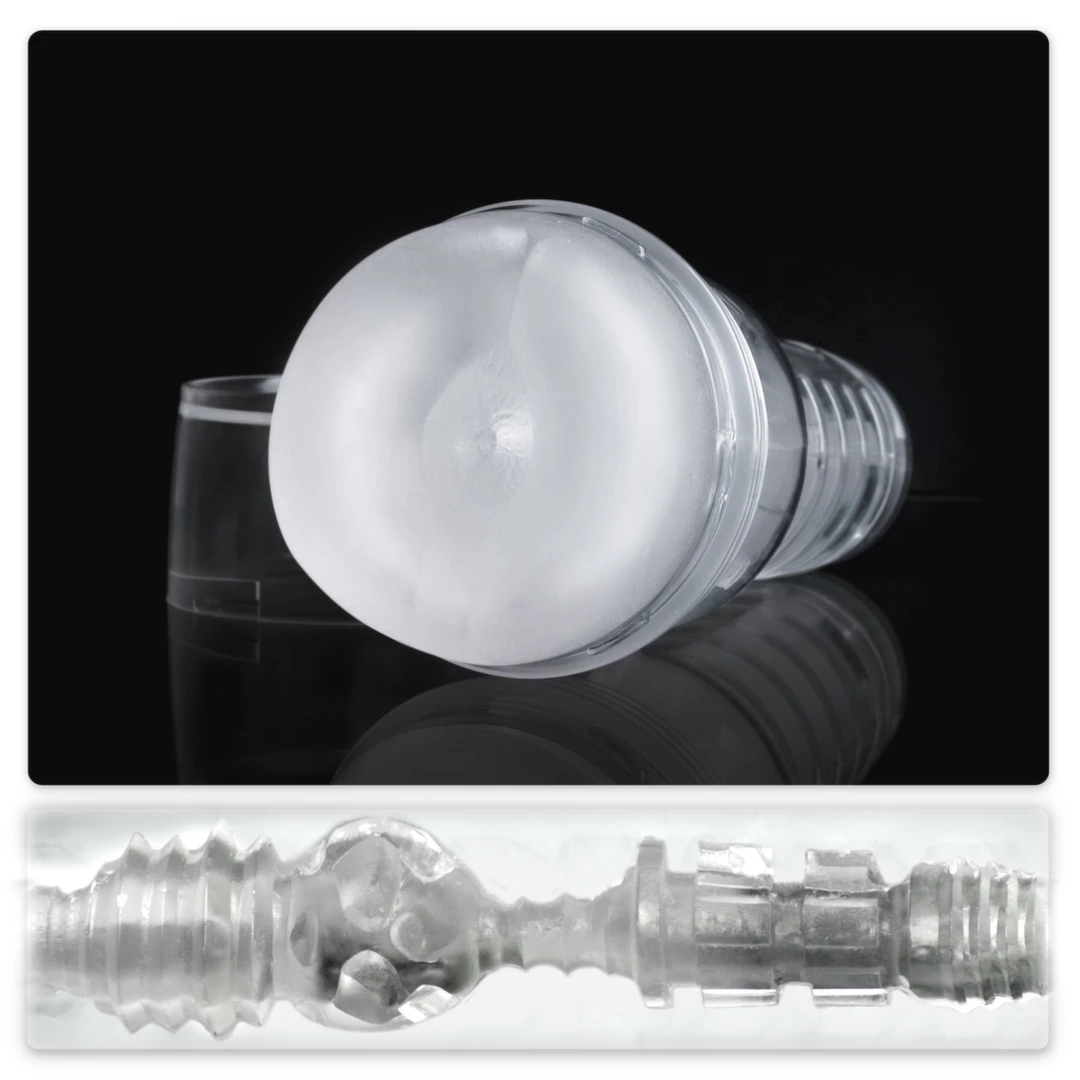 Fleshlight Ice Crystal Butt – przezroczysta maszyna intymna SuperSkin, krystaliczna struktura, 25,5 cm
