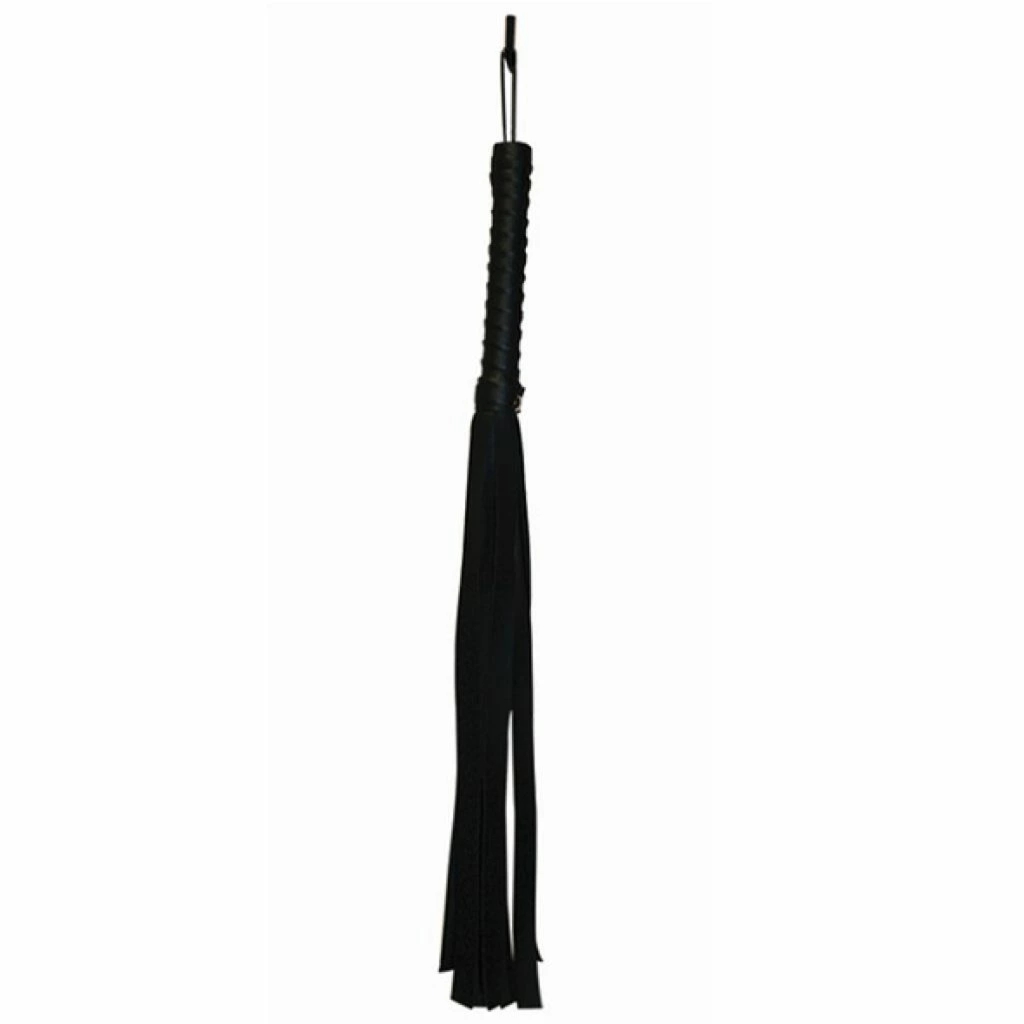 S&M Flogger Black skórzany pejcz z ergonomiczną rączką, długość 61 cm