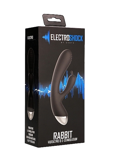 Wibrator z ELEKTROSTYMULACJĄ łechtaczki  - E-Stimulation Rabbit Vibrator - Black