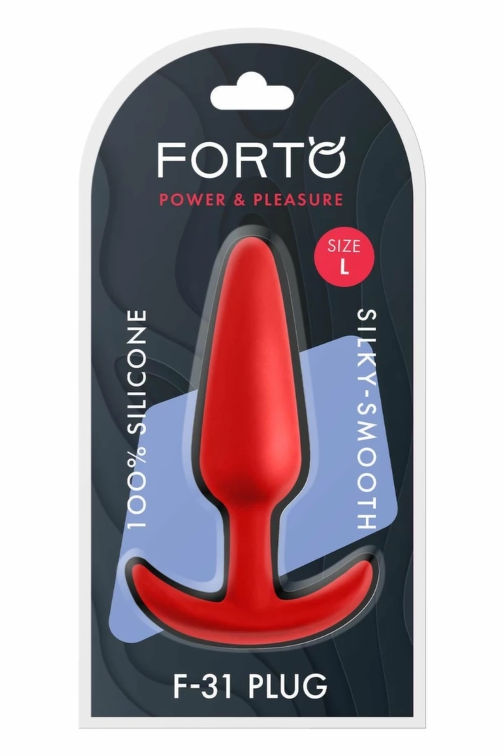 FORTO F-31 Plug Large Red silikonowy anatomiczny korek z kotwicą, czerwony, rozmiar L