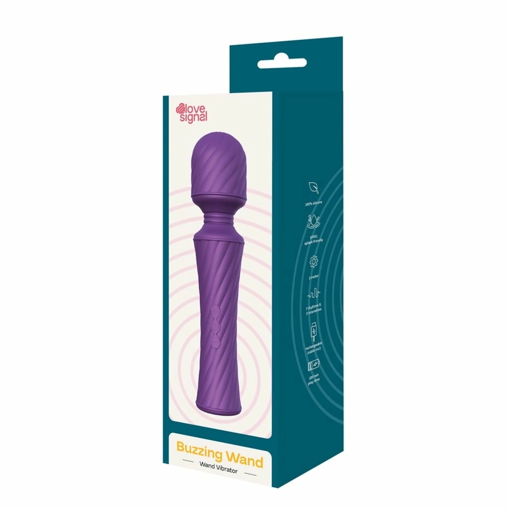 Dreamtoys Love Signal Buzzing Wand masażer silikonowy IPX5 USB, 21,5 cm, czarny