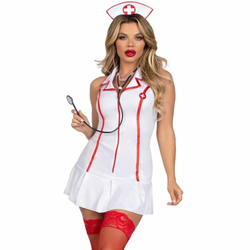 Leg Avenue Kostium Pielęgniarki Głównej biały M/L z akcesoriami, elastyczny poliester