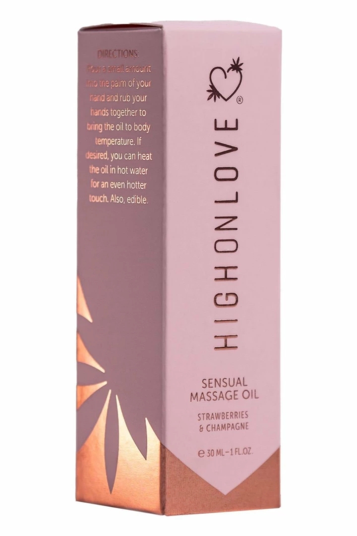 HighOnLove Massage Oil Strawberries & Champagne Mini 30ml – naturalny olejek do masażu, wegański