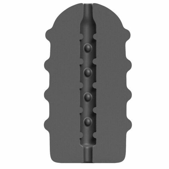 All Black Bumpy – Model Intymny z Teksturą Wypustek, 17 cm, Elastyczny TPE