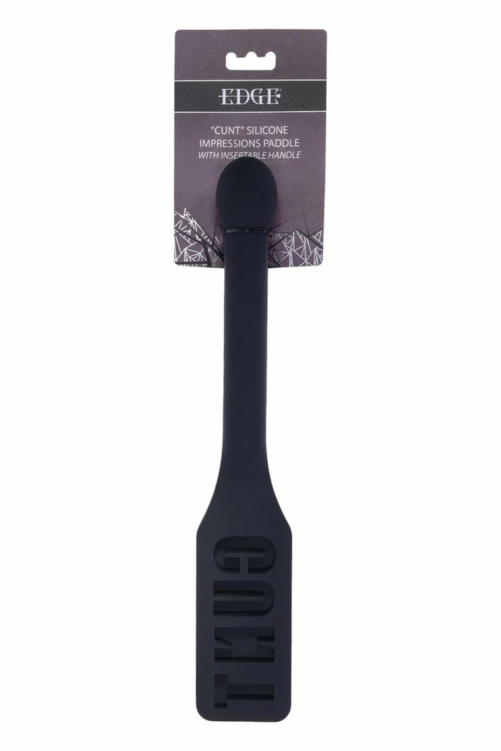 SPORTSHEETS EDGE Paddle silikonowy dwustronny, metalowy uchwyt, gładka i tłoczona powierzchnia