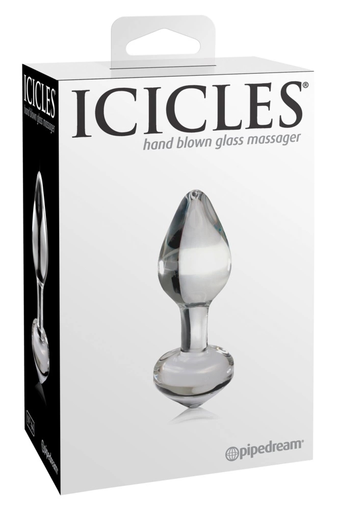 Pipedream Icicles Szklany Korek Model 603912337280, hipoalergiczny, ręcznie wykonany, 8 cm
