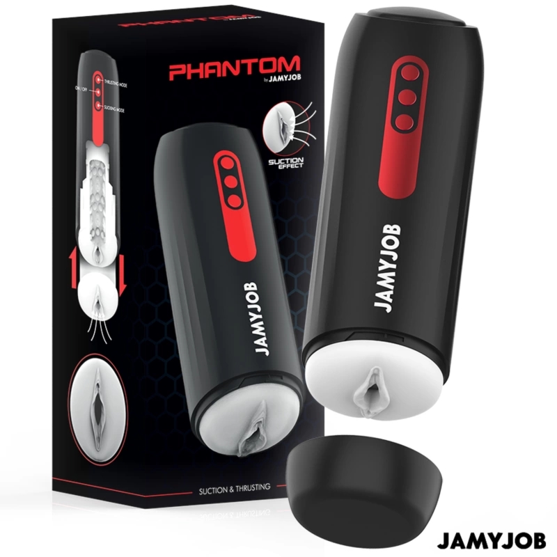 JAMYJOB PHANTOM czarna maszyna intymna 5 trybów, silikon medyczny, USB, wodoodporna