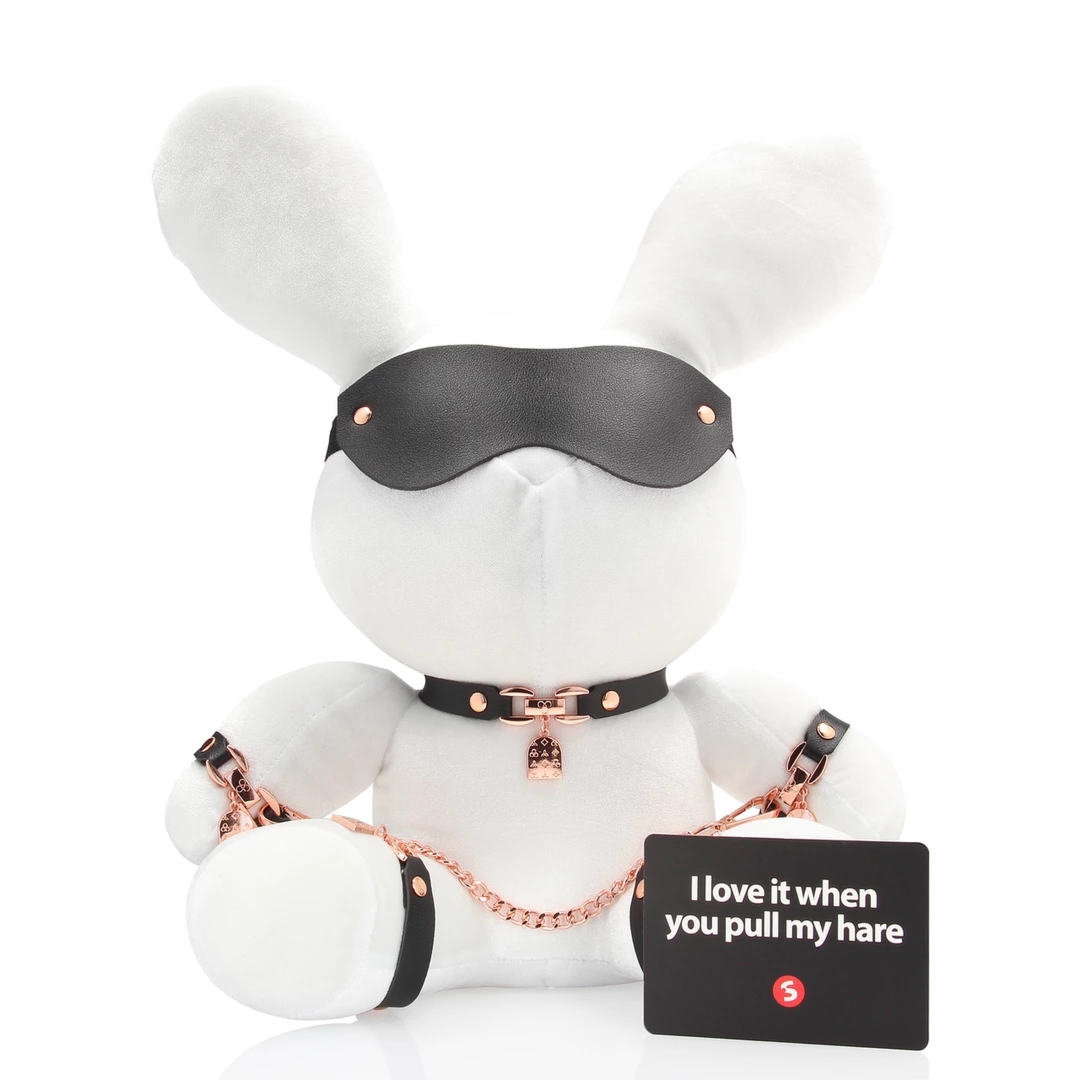Shots Rabbit Bondage Velvet Pluszowy Duży Biały Maskotka Kolekcjonerska z akcentami bondage