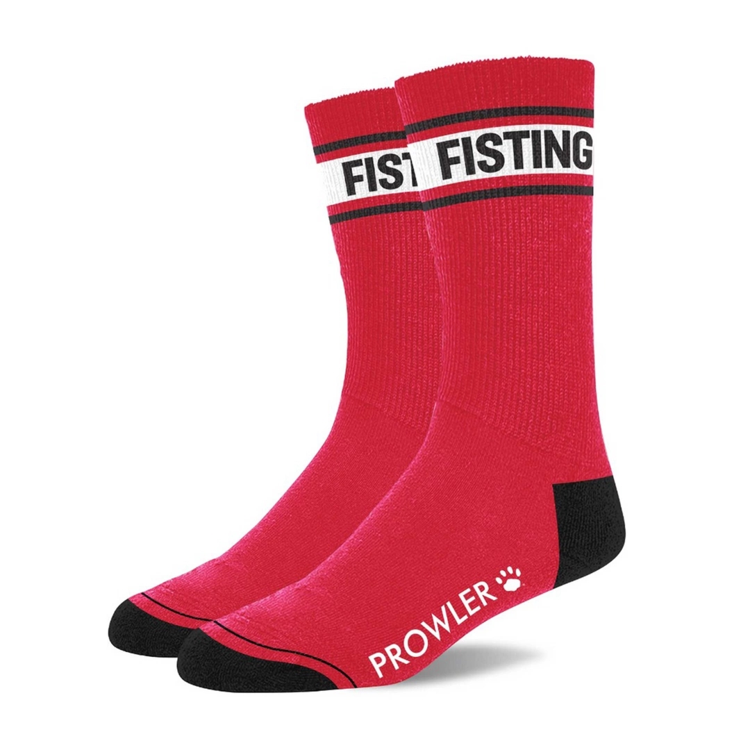 Prowler Red skarpety bawełniane czerwono-czarne z logo, unisex, elastyczny materiał
