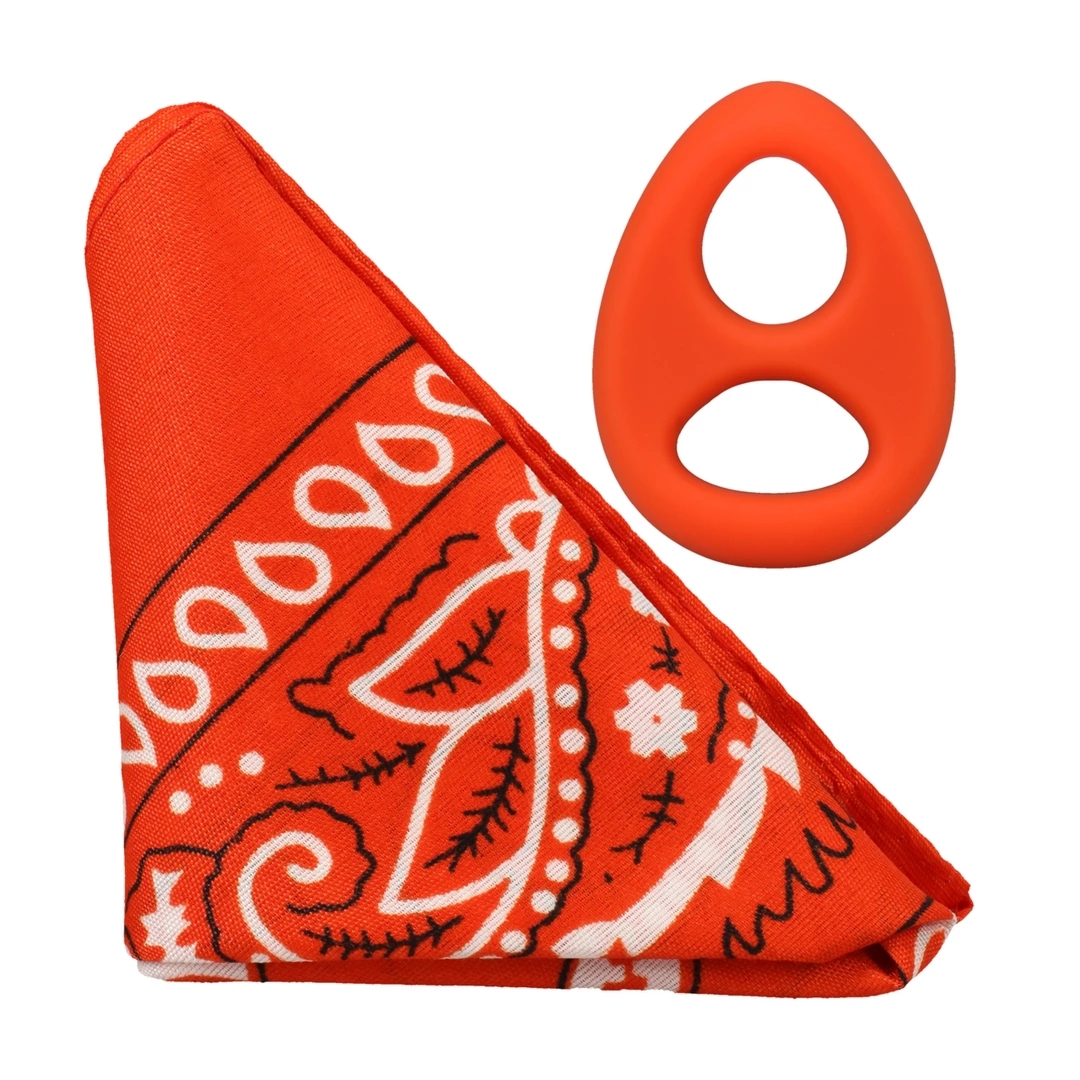 The Code silikonowy pierścień z opaską bandana pomarańczowy, zestaw dwukolorowy